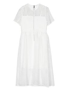 DKNY Flared jurk met mesh - Wit