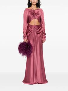 albertaferretti Alberta Ferretti Satijnen midi-jurk met uitgesneden details - Roze