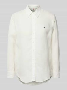 Tommy Hilfiger Hemdbluse "LINEN RELAXED SHIRT LS", mit Logostickerei auf der Brust