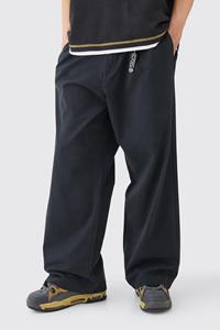 Boohoo Extreem Brede Chino'S Met Bedeltjes, Tailleband En Tailleband, Black