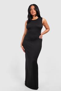 Boohoo Plus Jersey Low Back Maxi Dress, Black