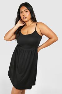 Boohoo Plus Korset Top Met Pofmouwen En Vierkante Hals, Black