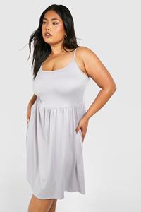 Boohoo Getailleerde Mini Jurk, Grey Marl
