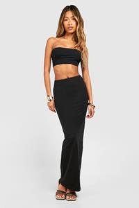 Boohoo Cotton Jersey Maxi Skirt, Black