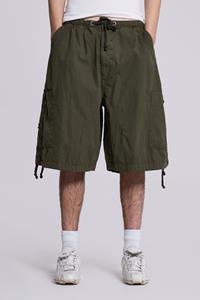 Jaded Man Khaki Parachute Cargo Baggy Shorts