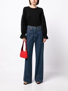 ermannofirenze ERMANNO FIRENZE Blouse met kanten detail - Zwart