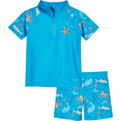 Playshoes UV-beschermende badset zeedieren turquoise