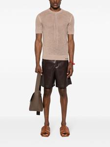 FENDI Opengebreid wollen T-shirt - Beige