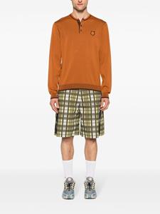 maisonkitsuné Maison Kitsuné Henley trui met vossenpatch - Bruin