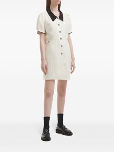 b+ab Mini-jurk met contrasterende afwerking - Wit