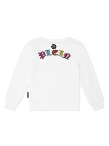 philipppleinjunior Philipp Plein Junior Sweater met kristallen - Wit