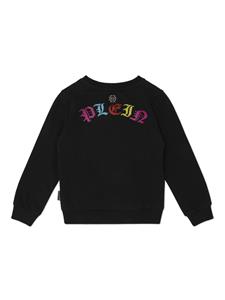 philipppleinjunior Philipp Plein Junior Sweater met kristallen - Zwart