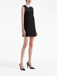 Prada Mini-jurk met logoplakkaat - Zwart