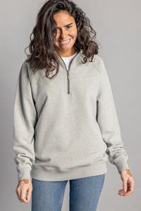 DIRTS Herren vegan Quarter Zip Raglan Unisex Grau Melange