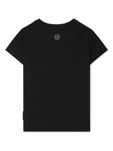 philipppleinjunior Philipp Plein Junior T-shirt verfraaid met kristallen - Zwart