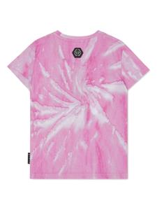 philipppleinjunior Philipp Plein Junior T-shirt met tie-dye print - Roze