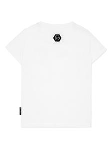 philipppleinjunior Philipp Plein Junior T-shirt verfraaid met pailletten - Wit