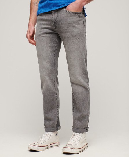 Superdry Mannen Vintage Slimfit Jeans met Rechte Pijpen Grijs