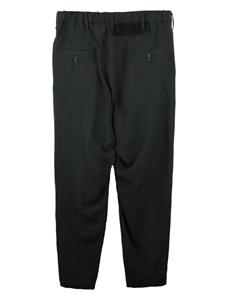 Yohji Yamamoto Linnen broek met toelopende pijpen - Zwart
