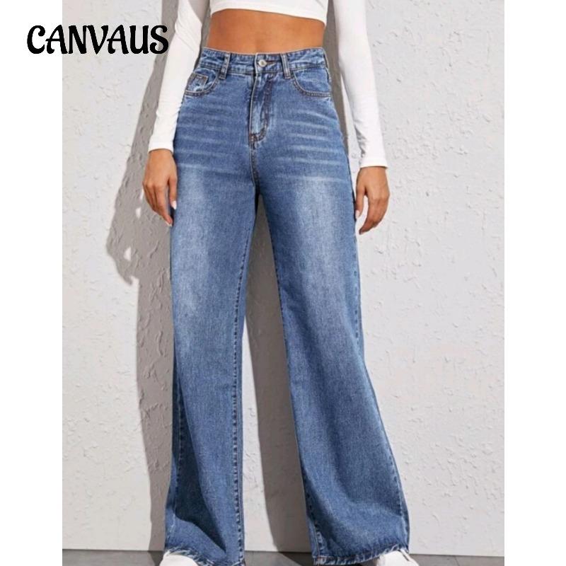 CANVAUS Spring Summer Autumn Women's Jeans Loose Trousers High Waisted Wide Leg Jeans Long Pant