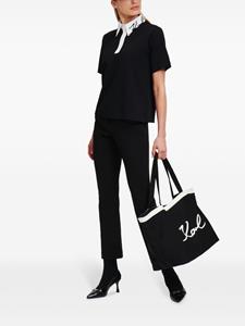 karllagerfeld Karl Lagerfeld Signature poloshirt van biologisch katoen - Zwart