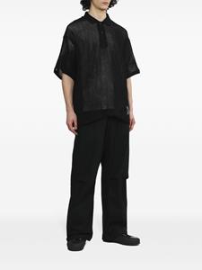 izzue Opengebreid poloshirt - Zwart