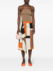 FENDI Midi-rok met FF Puzzle-print - Beige