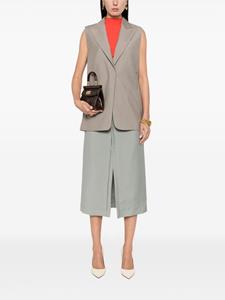 FENDI Midi-rok met geborduurd logo - Grijs