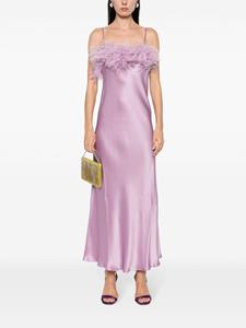 Antonelli Ligorio midi-jurk met veren afwerking - Roze