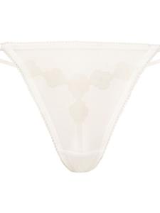 kikidemontparnasse Kiki de Montparnasse String met bloemenpatch - Wit