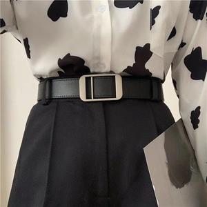 Unisex Gratis Grootte PU Lederen Riem Voor Vrouwen Geen Gat Gesp Luxe Designer Jeans taille Riemen Mannen Mode niet-poreuze Tailleband zwart