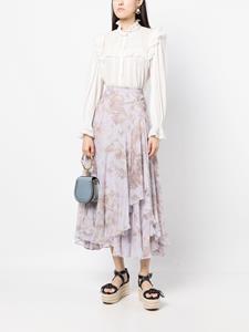 Erdem Rok met bloemenprint - Paars