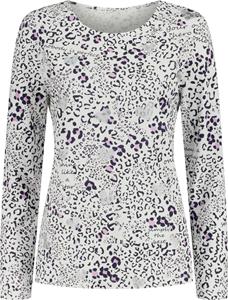 Your Look... for less! Dames Shirt met lange mouwen ecru/marine geprint Maat