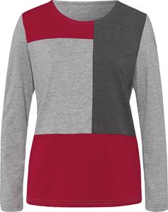 Your Look... for less! Dames Shirt met lange mouwen rood/grijs gedessineerd Maat