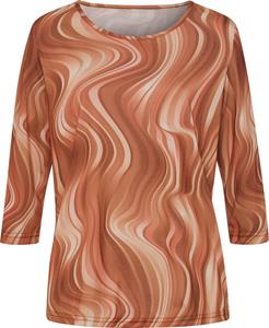 Your Look... for less! Dames Shirt met lange mouwen roestrood/apricot bedrukt Maat