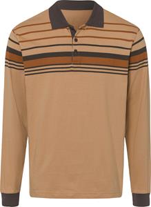 Your Look... for less! Heren Poloshirt met lange mouwen camel Maat