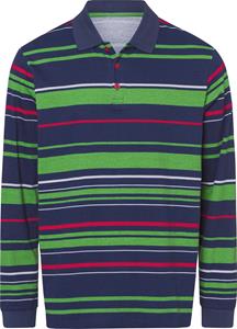 Your Look... for less! Heren Poloshirt met lange mouwen marine/appel gestreept Maat