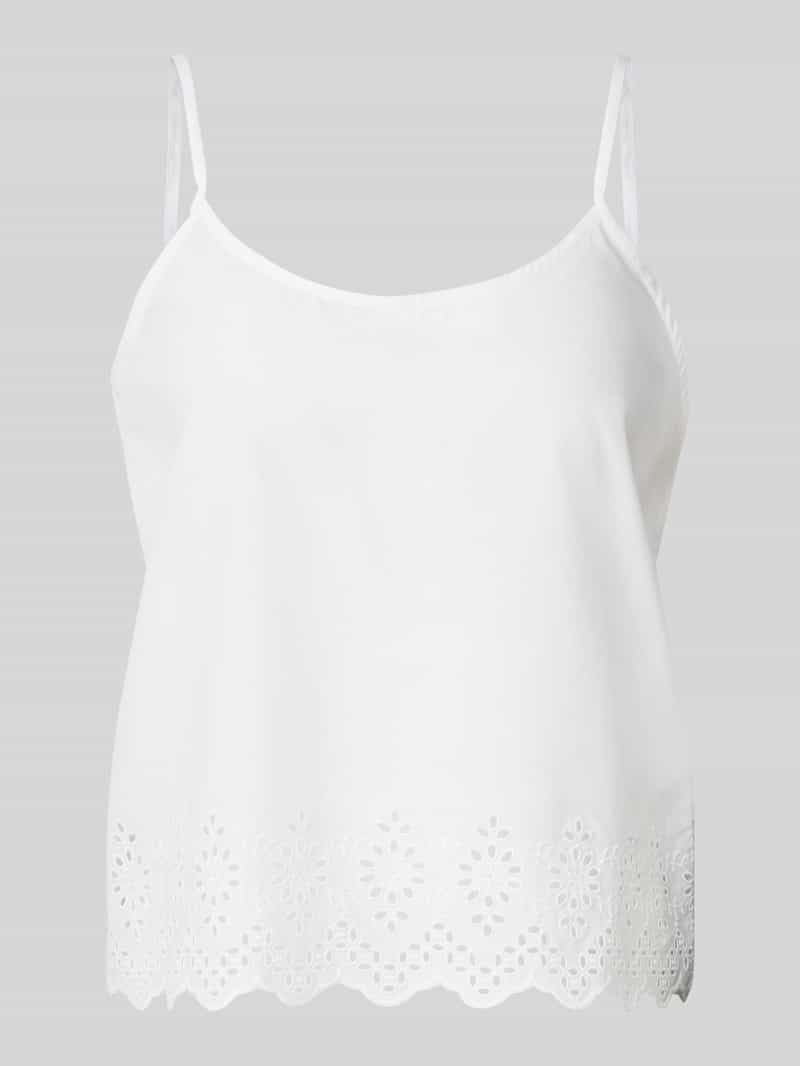 Only Blousetop met broderie anglaise, model 'LOU'