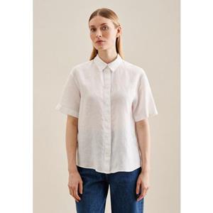 seidensticker Overhemdblouse Zwarte roos Korte mouwen kraag uni