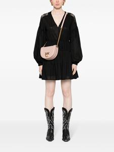 PINKO Flared mini-jurk met franje - Zwart