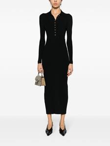 Gucci Geribbelde midi-jurk - Zwart