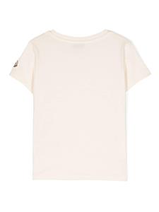 monclerenfant Moncler Enfant T-shirt met kristallen logo - Beige