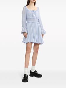 toutacoup tout a coup Geplooide mini-jurk met afwerking van kant - Blauw