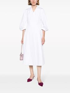 Emilia Wickstead Midi-jurk met puntige revers - Wit