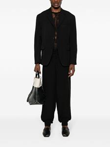Yohji Yamamoto Broek met elastische tailleband - Zwart