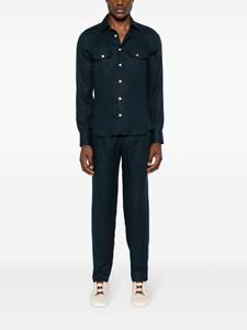 Kiton Linnen broek - Blauw