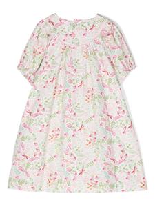 ilgufo Il Gufo Katoenen midi-jurk met bloemenprint - Wit