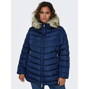 ONLY CARMAKOMA Steppjacke "CARNEWELLAN QUILTED HOOD FUR COAT OTW", mit Kapuze