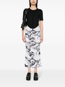 versacejeanscouture Versace Jeans Couture Watercolour Couture gedrapeerde rok - Wit
