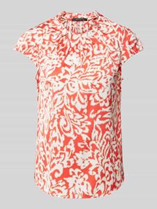 Comma Gedessineerde blouse met hoge kraag en allover-print